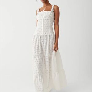 Frankie's Bikinis White Maxi Dress - M